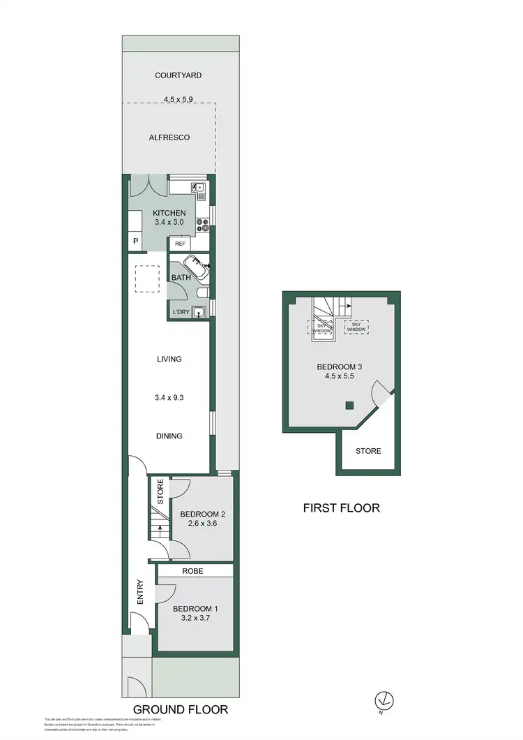 Floorplan of Homely semi-detached listing, 49 Huntington Street, Crows Nest NSW 2065