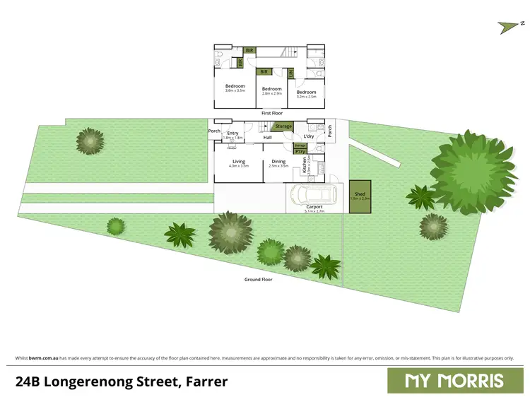 Floorplan of Homely semi-detached listing, 24B Longerenong Street, Farrer ACT 2607