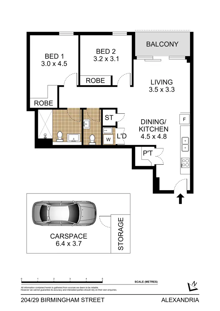Floorplan of Homely apartment listing, 204/29-33 Birmingham Street, Alexandria NSW 2015