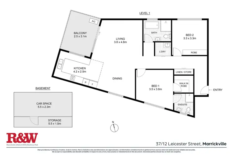 Floorplan of Homely apartment listing, 37/12 Leicester Street, Marrickville NSW 2204