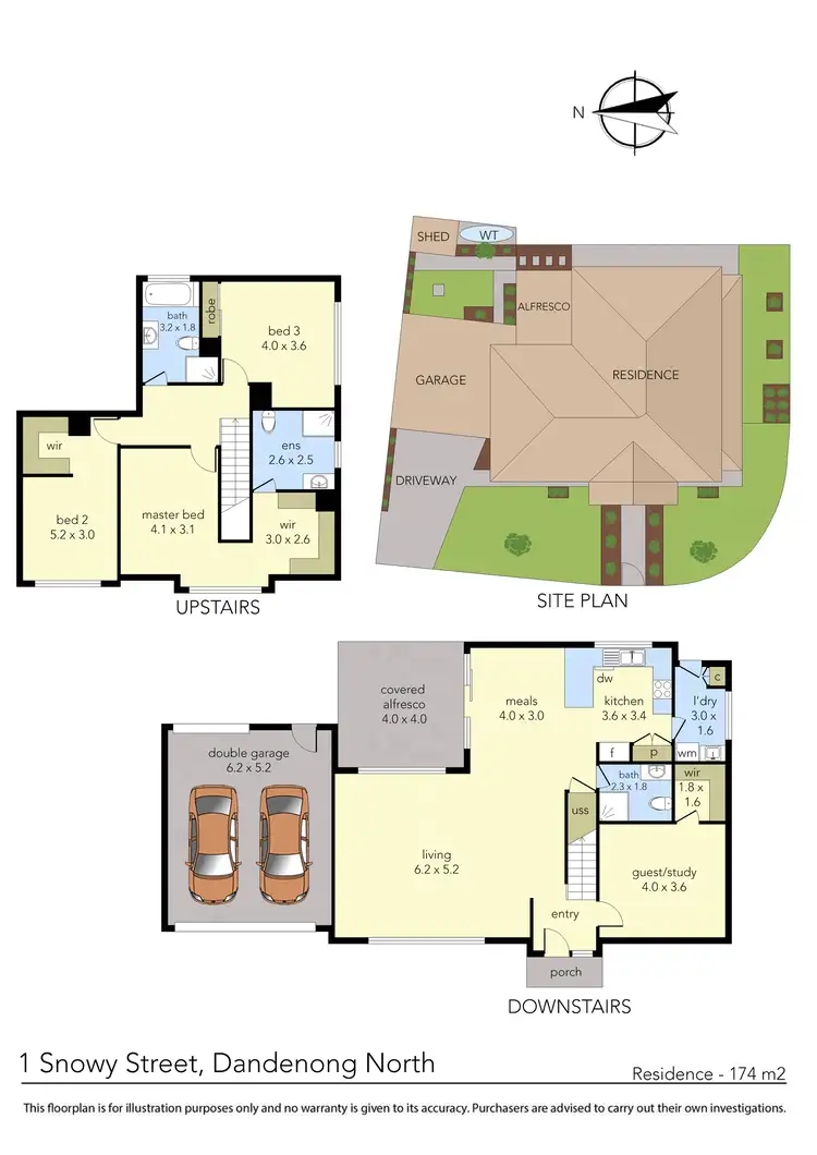 Floorplan of Homely townhouse listing, 1 Snowy Street, Dandenong North VIC 3175