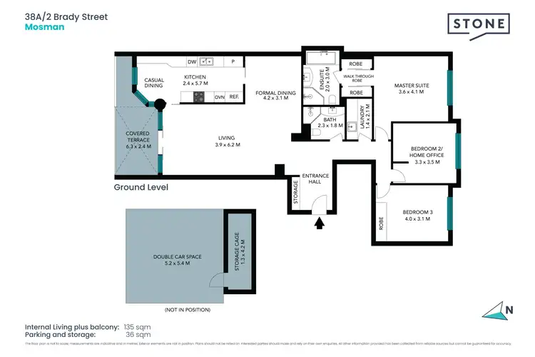 Floorplan of Homely apartment listing, 38A/2 Brady Street, Mosman NSW 2088