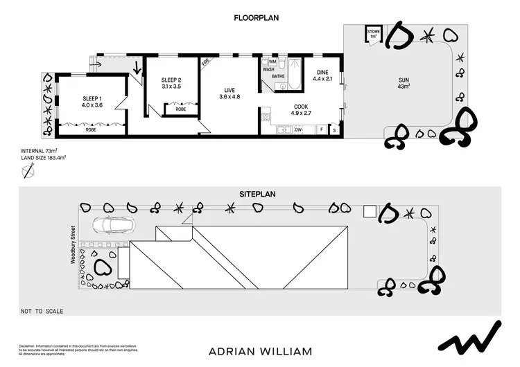 Floorplan of Homely house listing, 43 Woodbury Street, Marrickville NSW 2204