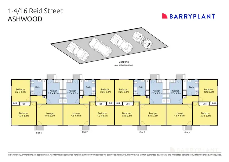 Floorplan of Homely block of units listing, 1-4/16 Reid Street, Ashwood VIC 3147