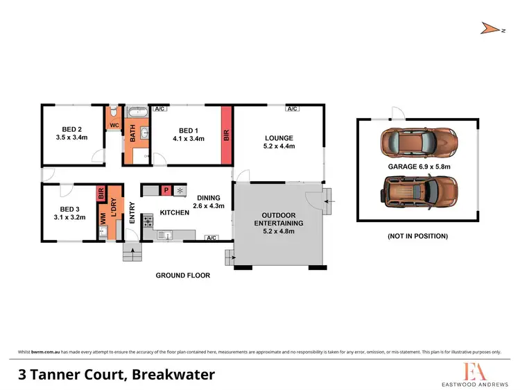 Floorplan of Homely house listing, 3 Tanner Court, Breakwater VIC 3219