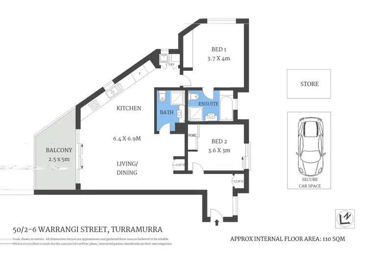 Floorplan of Homely apartment listing, 50/2-6 Warrangi Street, Turramurra NSW 2074
