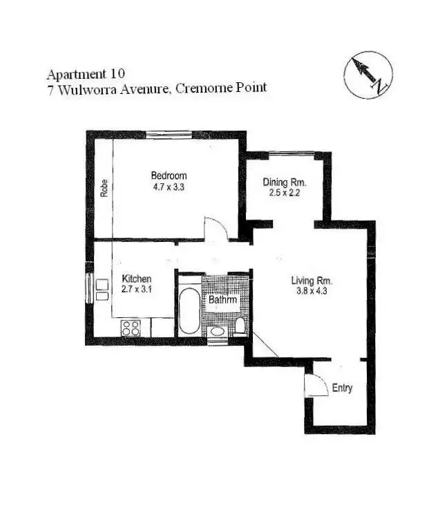 Floorplan of Homely apartment listing, 10/7 Wulworra Avenue, Cremorne Point NSW 2090