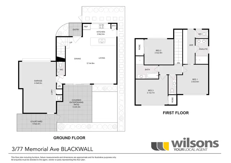 Floorplan of Homely townhouse listing, 3/77 Memorial Avenue, Blackwall NSW 2256