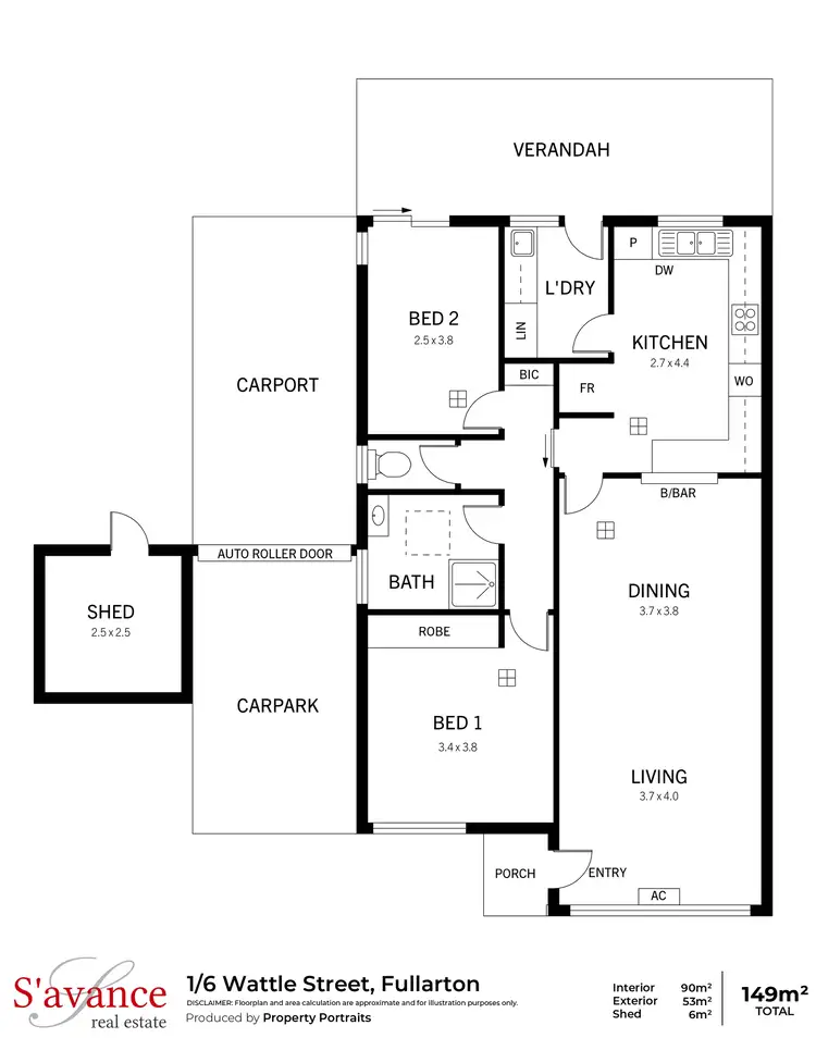 Floorplan of Homely unit listing, 1/6 Wattle Street, Fullarton SA 5063