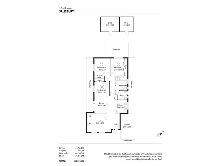 Floorplan of Homely semi-detached listing, 5 Post Avenue, Salisbury SA 5108