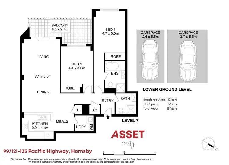 Floorplan of Homely apartment listing, 99/121-133 Pacific Highway, Hornsby NSW 2077