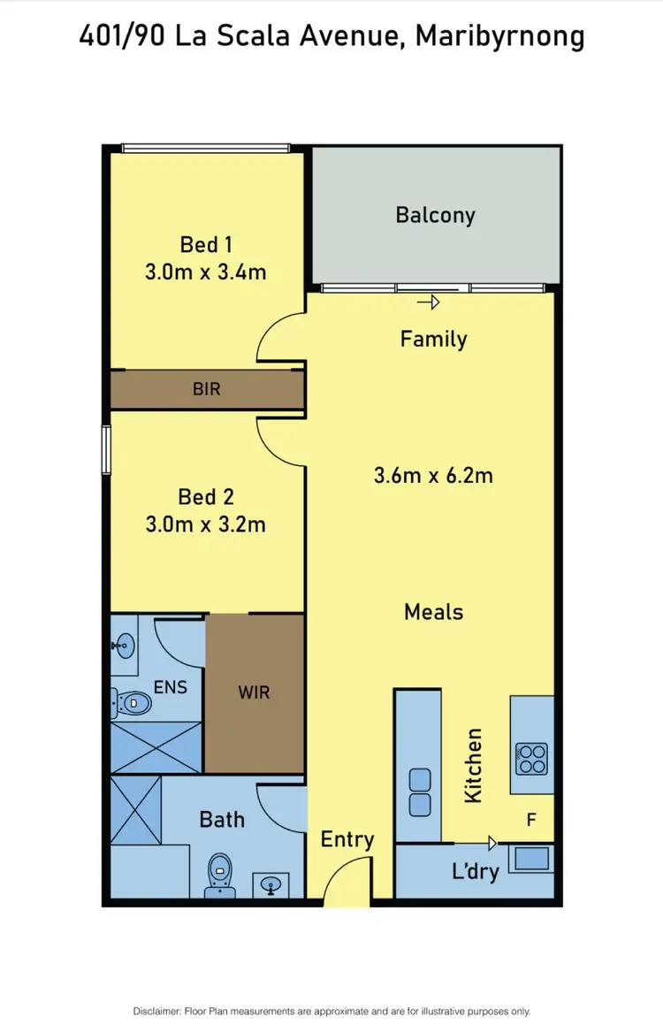 Floorplan of Homely unit listing, 401/90 La Scala Avenue, Maribyrnong VIC 3032