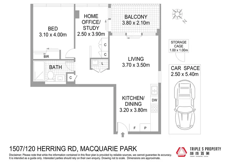Floorplan of Homely apartment listing, 1507/120 Herring Road, Macquarie Park NSW 2113