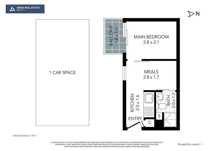 Floorplan of Homely studio listing, 28/17 Macquarie Street, Prahran VIC 3181