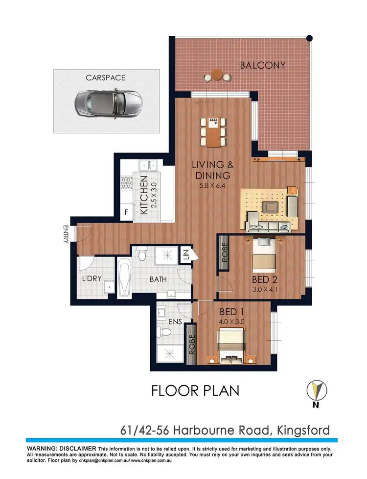 Floorplan of Homely apartment listing, 61/42-56 Harbourne Road, Kingsford NSW 2032