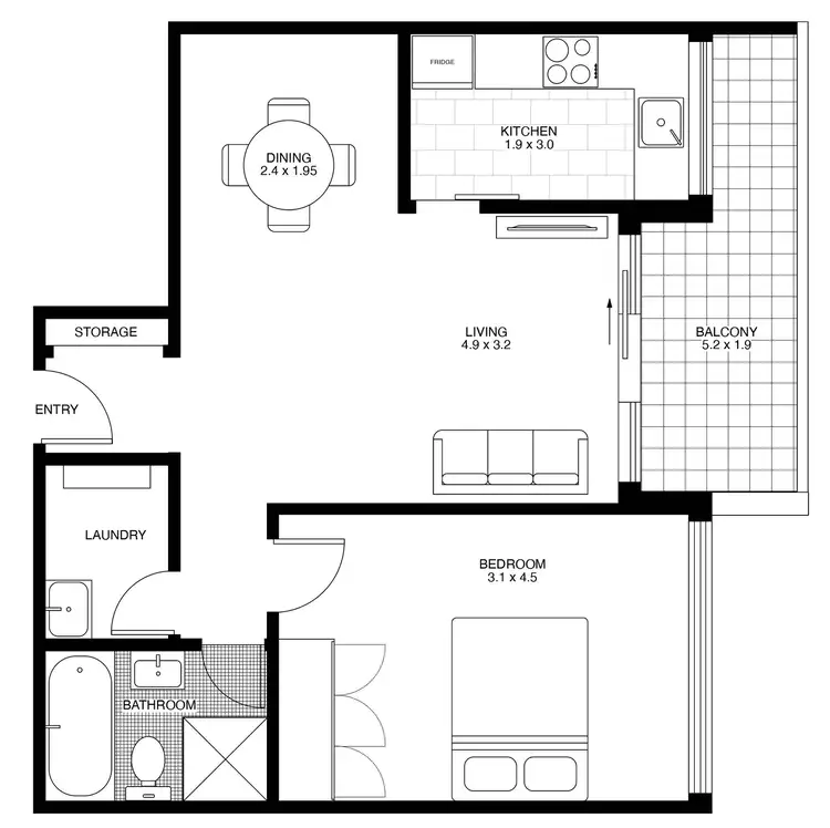 Floorplan of Homely apartment listing, 25/7 Jersey Road, Artarmon NSW 2064