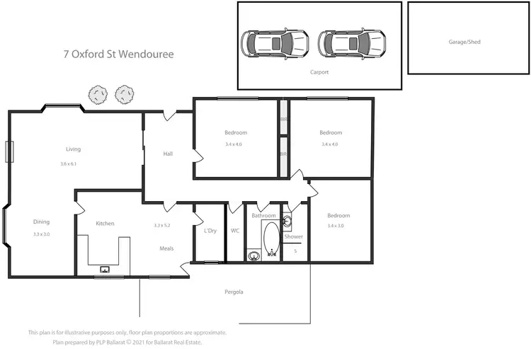 Floorplan of Homely house listing, 7 Oxford Street, Wendouree VIC 3355