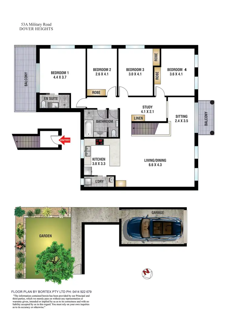 Floorplan of Homely semi-detached listing, 53A Military Road, Dover Heights NSW 2030