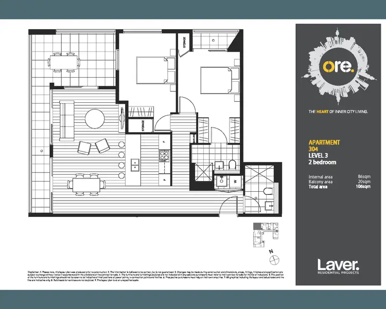 Floorplan of Homely apartment listing, 304/18 Amelia Street, Waterloo NSW 2017