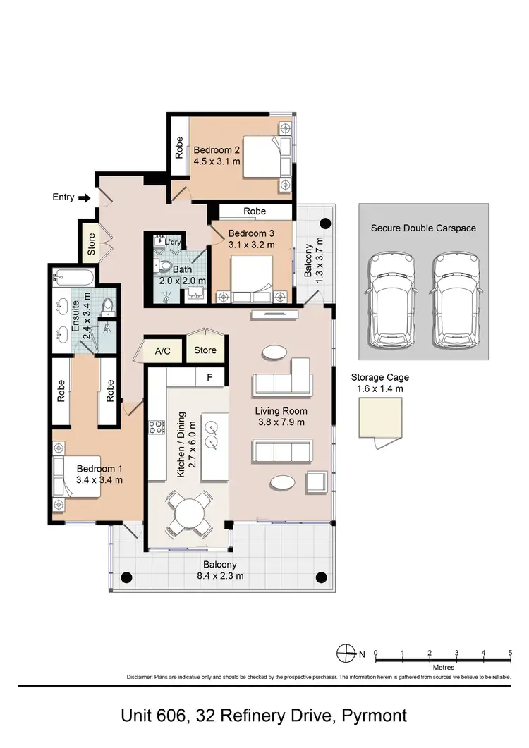 Floorplan of Homely apartment listing, 606/32 Refinery Drive, Pyrmont NSW 2009