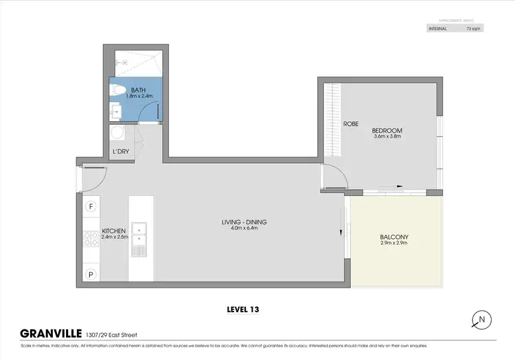 Floorplan of Homely unit listing, 1307/29 East Street, Granville NSW 2142