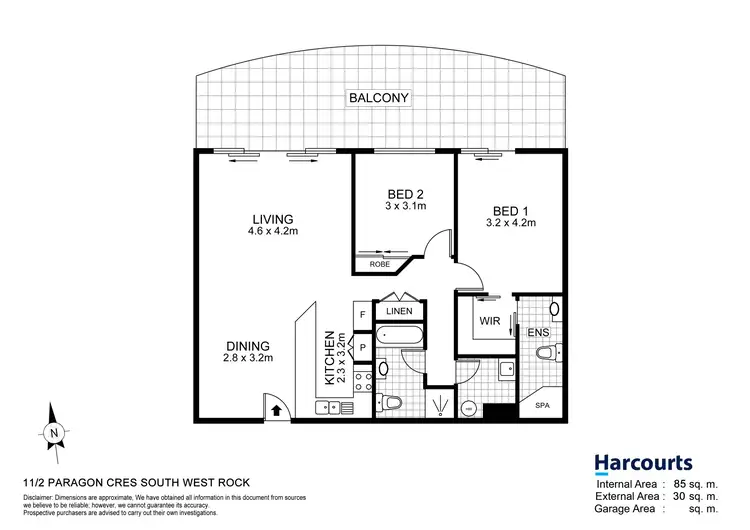 Floorplan of Homely unit listing, 11/2 Paragon Avenue, South West Rocks NSW 2431