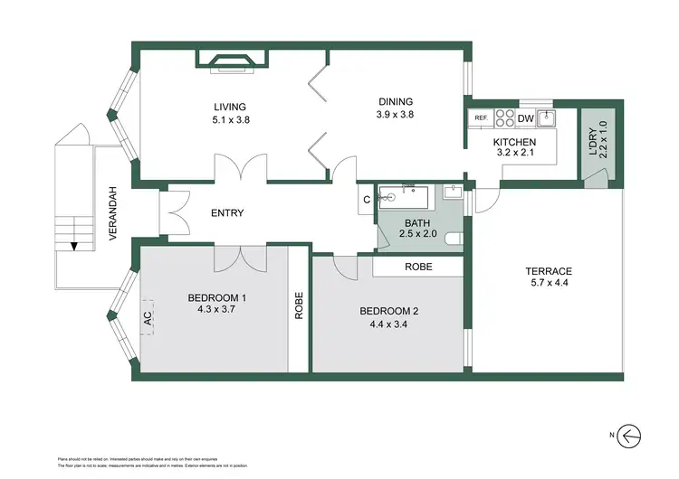Floorplan of Homely apartment listing, 2/63 Dickens Street, Elwood VIC 3184