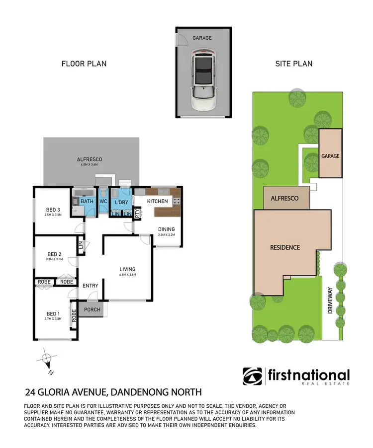 Floorplan of Homely house listing, 24 Gloria Avenue, Dandenong North VIC 3175