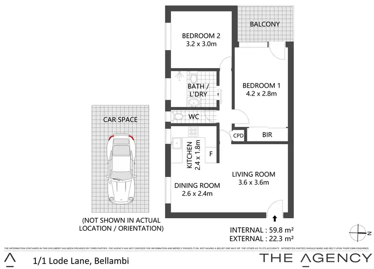 Floorplan of Homely apartment listing, 1/1 Lode Lane, Bellambi NSW 2518