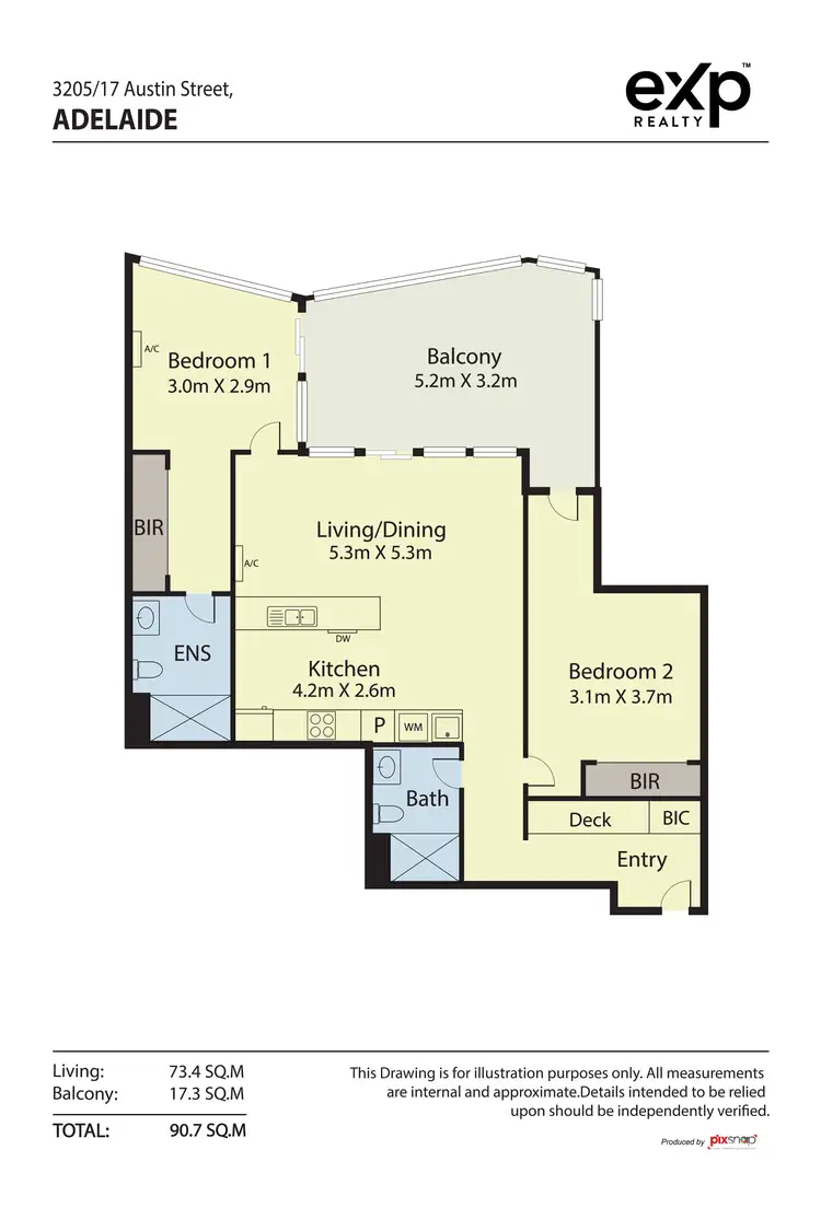 Floorplan of Homely apartment listing, 3205/17 Austin Street, Adelaide SA 5000