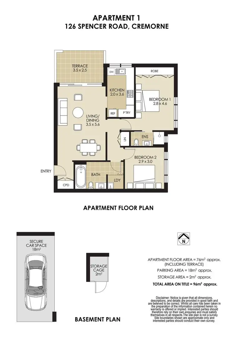 Floorplan of Homely apartment listing, 1/126-130 Spencer Road, Cremorne NSW 2090