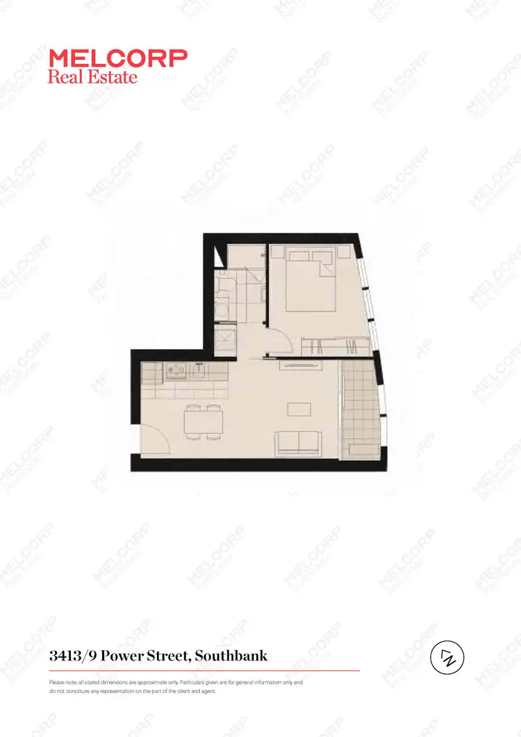 Floorplan of Homely apartment listing, 3413/9 Power Street, Southbank VIC 3006