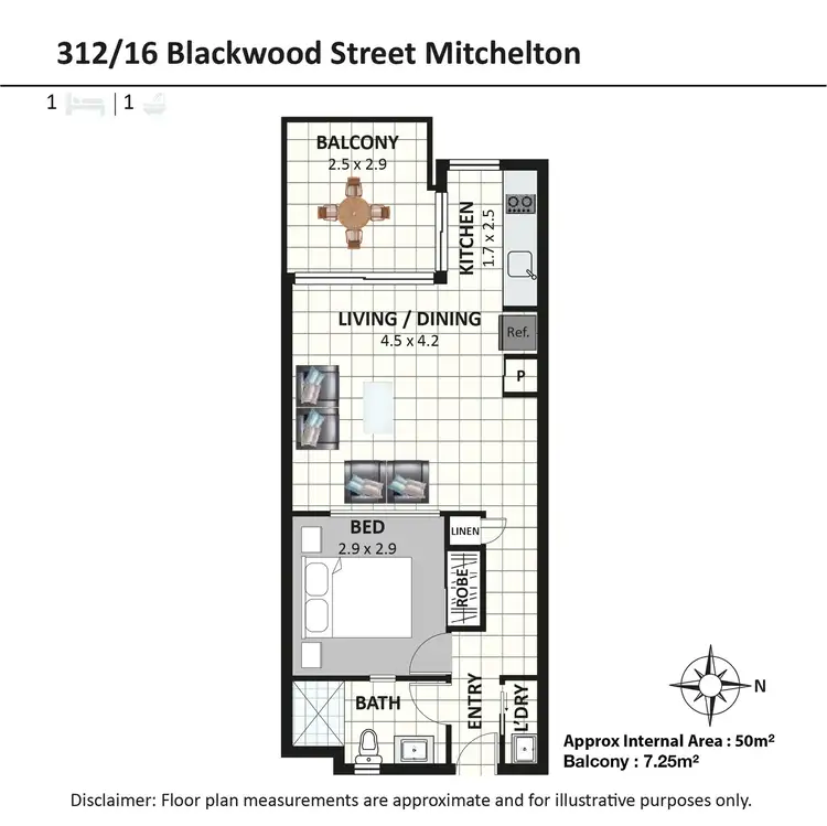 Floorplan of Homely unit listing, 312/16 Blackwood Street, Mitchelton QLD 4053
