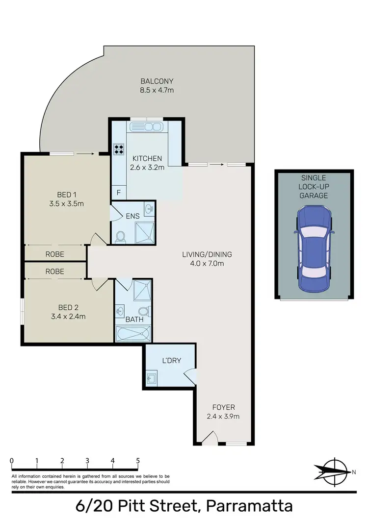 Floorplan of Homely unit listing, 6/20 Pitt Street, Parramatta NSW 2150