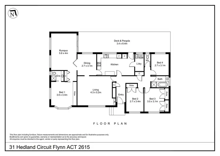 Floorplan of Homely house listing, 31 Hedland Circuit, Flynn ACT 2615