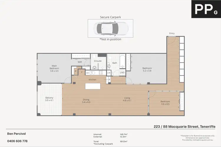 Floorplan of Homely apartment listing, 223/88 Macquarie Street, Teneriffe QLD 4005