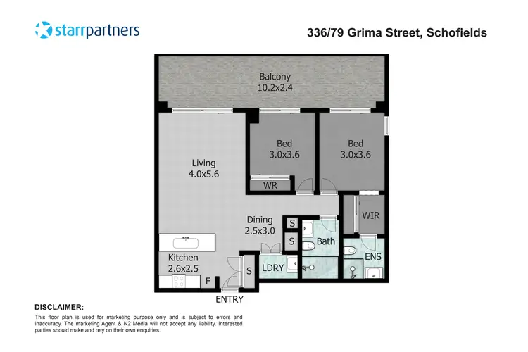 Floorplan of Homely apartment listing, 336/79 Grima Street, Schofields NSW 2762