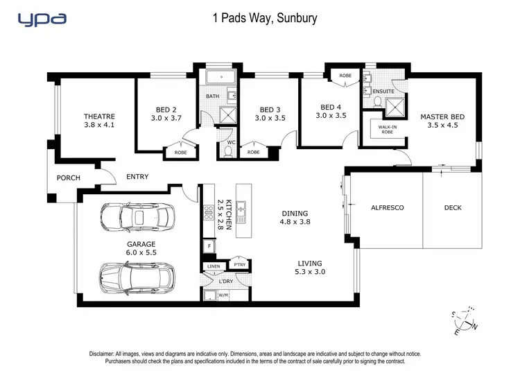 Floorplan of Homely house listing, 1 Pads Way, Sunbury VIC 3429