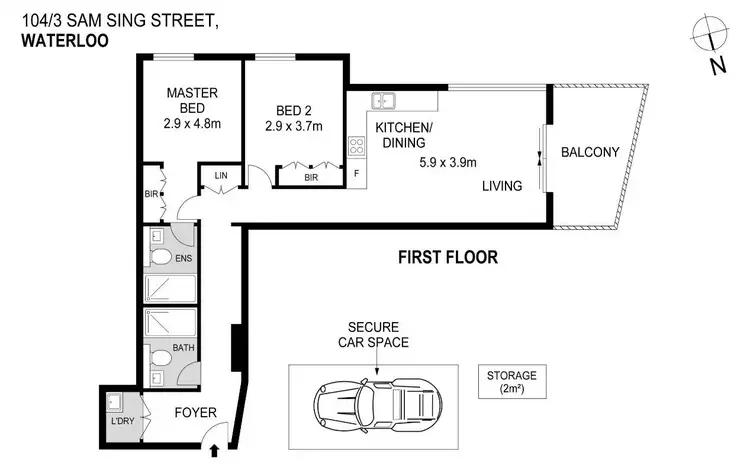 Floorplan of Homely apartment listing, 104/3 Sam Sing Street, Waterloo NSW 2017