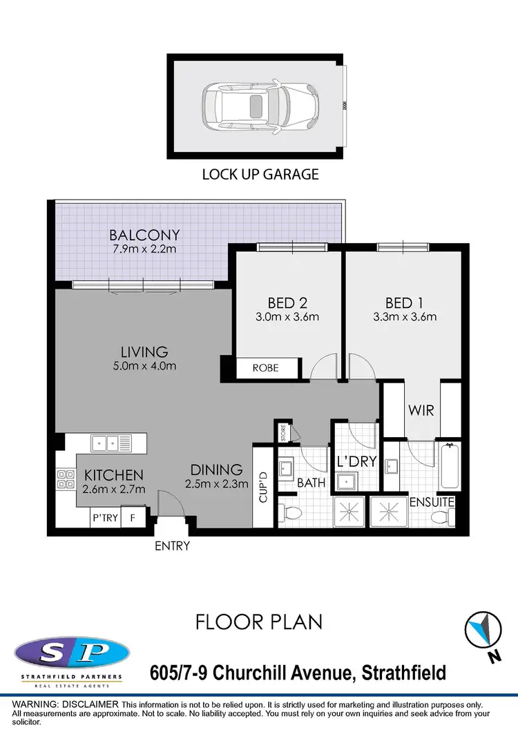 Floorplan of Homely apartment listing, 605/7-9 Churchill Avenue, Strathfield NSW 2135