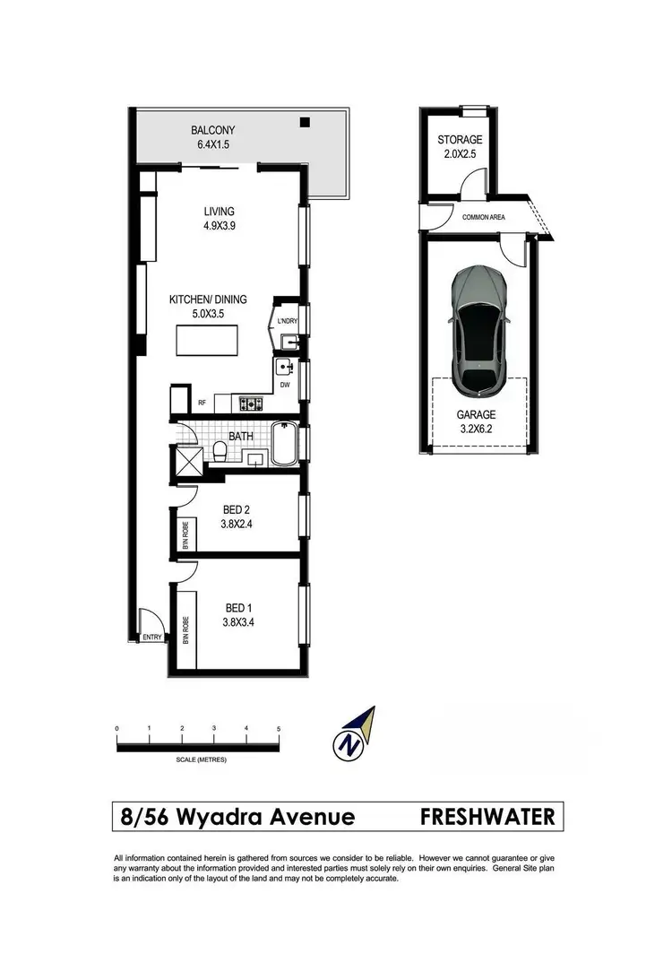Floorplan of Homely apartment listing, 8/56 Wyadra Avenue, Freshwater NSW 2096