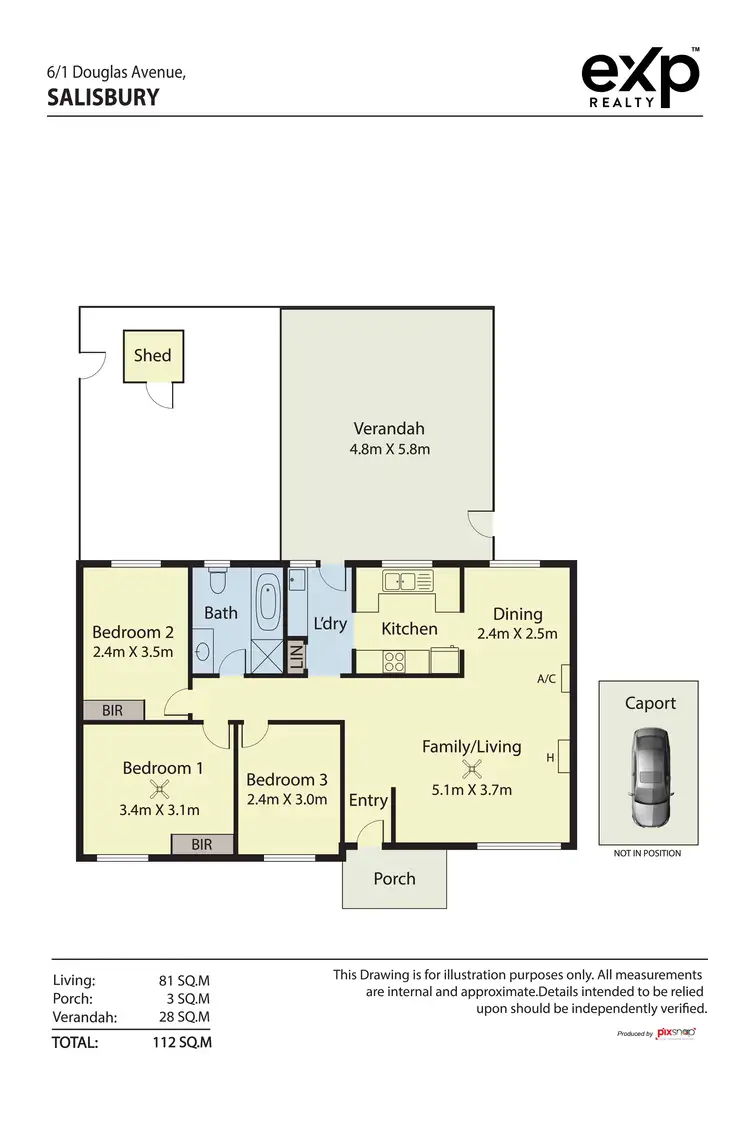 Floorplan of Homely unit listing, 6/1 Douglas Avenue, Salisbury SA 5108