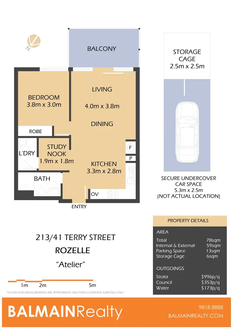 Floorplan of Homely apartment listing, 213/41 Terry Street, Rozelle NSW 2039