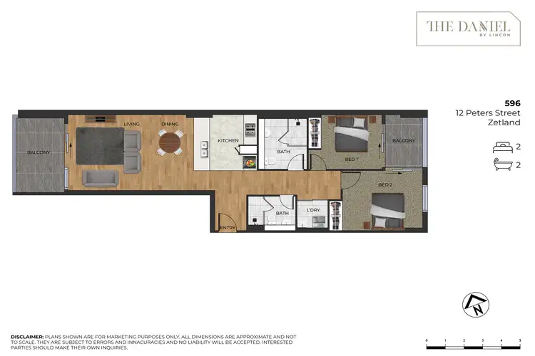 Floorplan of Homely apartment listing, 596/12 Peters Street, Zetland NSW 2017