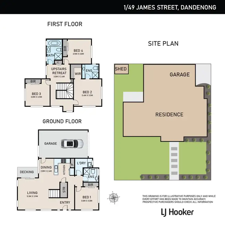 Floorplan of Homely townhouse listing, 1/49 James Street, Dandenong VIC 3175