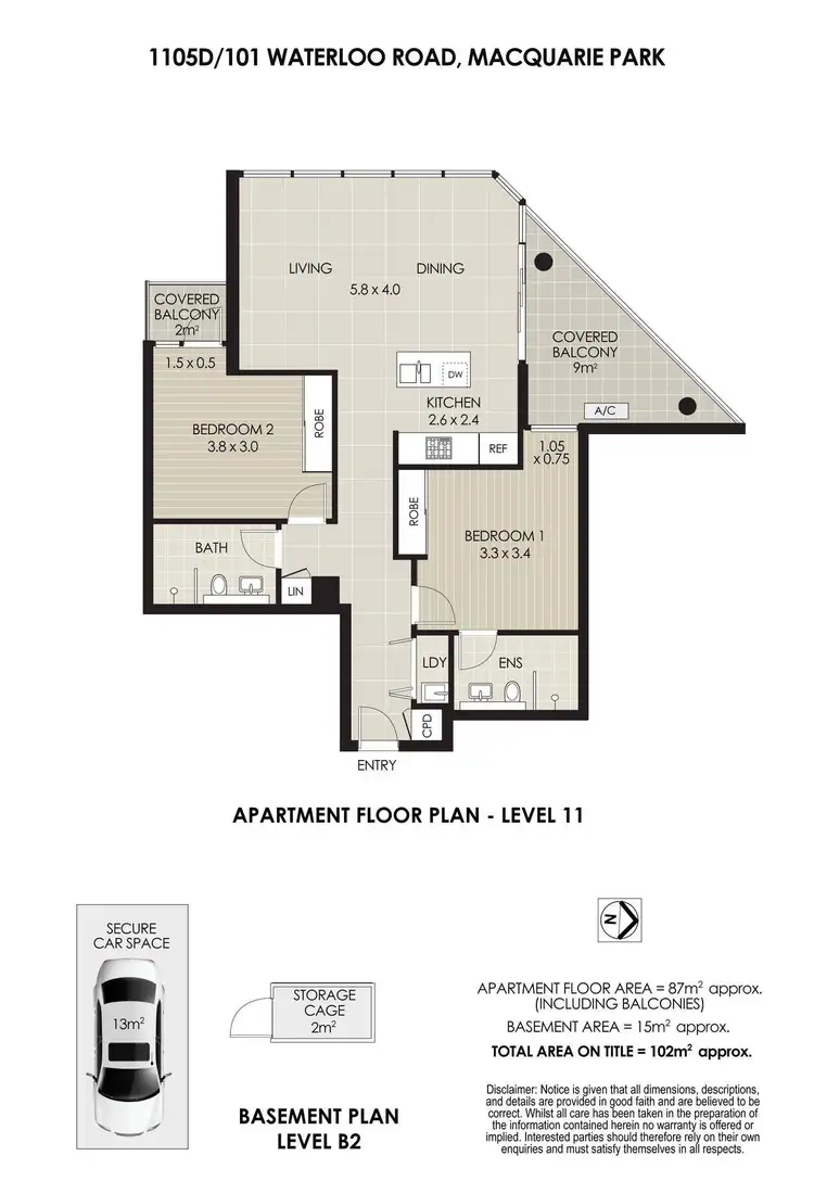 Floorplan of Homely apartment listing, 1105D/101 Waterloo Road, Macquarie Park NSW 2113