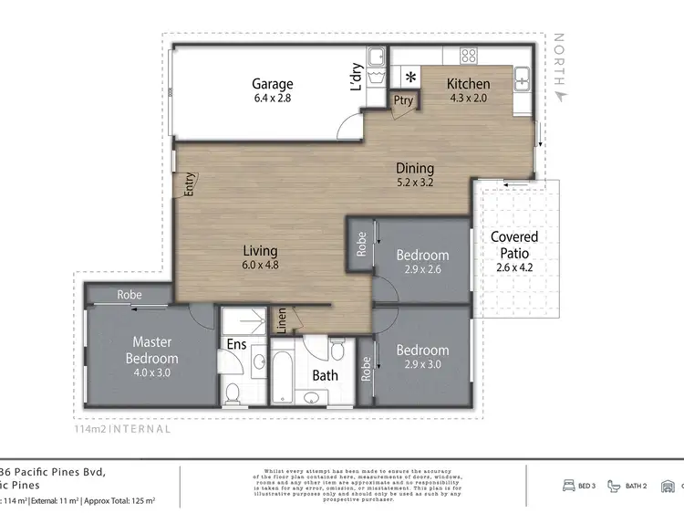 Floorplan of Homely villa listing, 16/136 Pacific Pines Boulevard, Pacific Pines QLD 4211