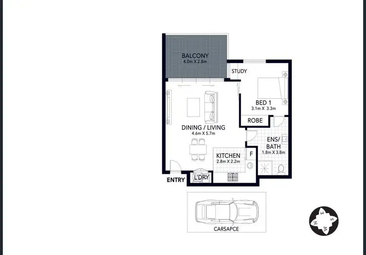 Floorplan of Homely apartment listing, A404/10-16 Marquet Street, Rhodes NSW 2138