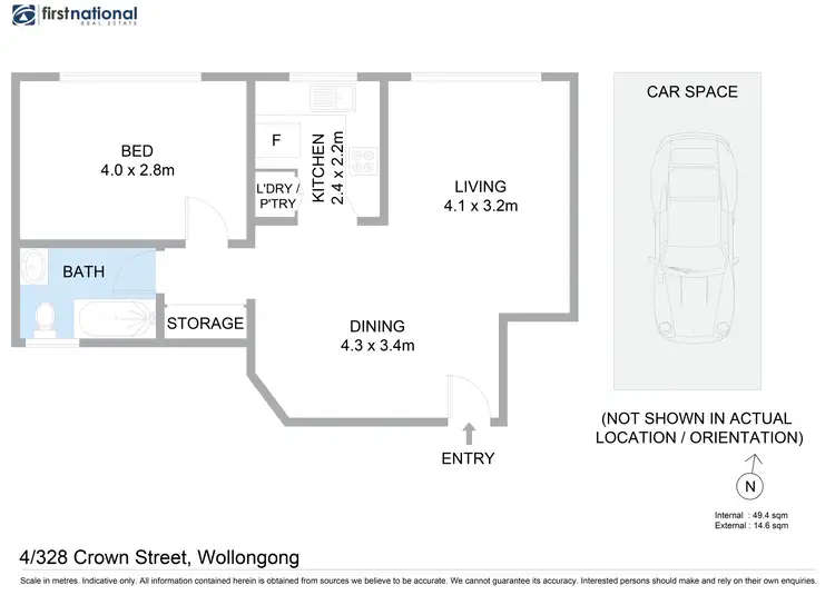 Floorplan of Homely unit listing, 4/328 Crown Street, Wollongong NSW 2500