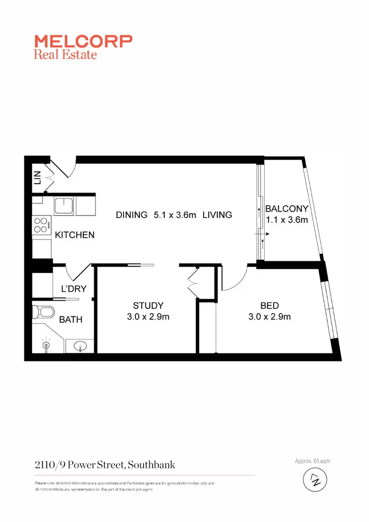 Floorplan of Homely apartment listing, 2110/9 Power Street, Southbank VIC 3006